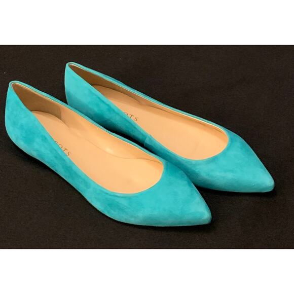Talbots Womens Green Suede 6.5 Ballet Flats Pointed Toe NWOT  Genuine Leather - Picture 11 of 12
